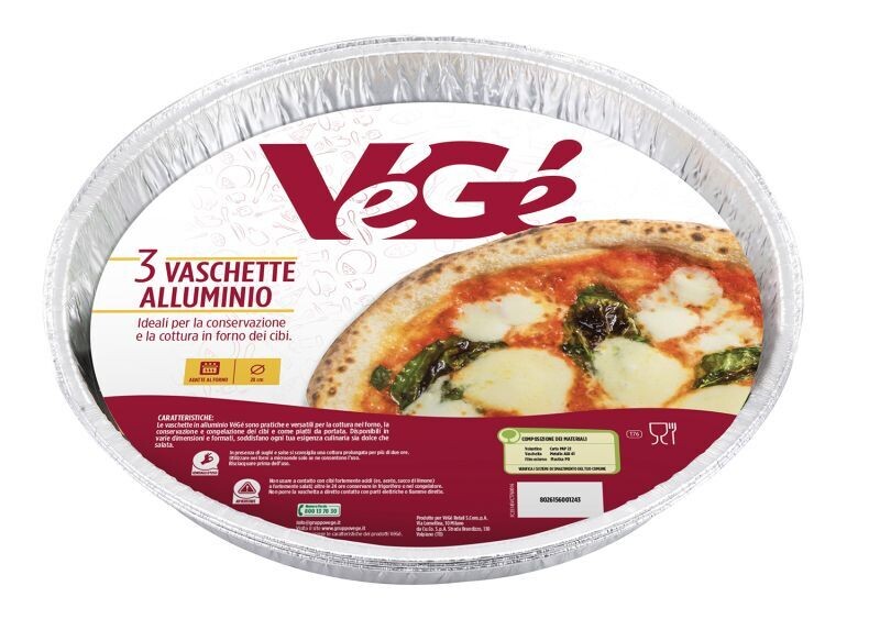 VASCHETTE ALLUMINIO PIZZA GRANDE VEGE  2 PZ