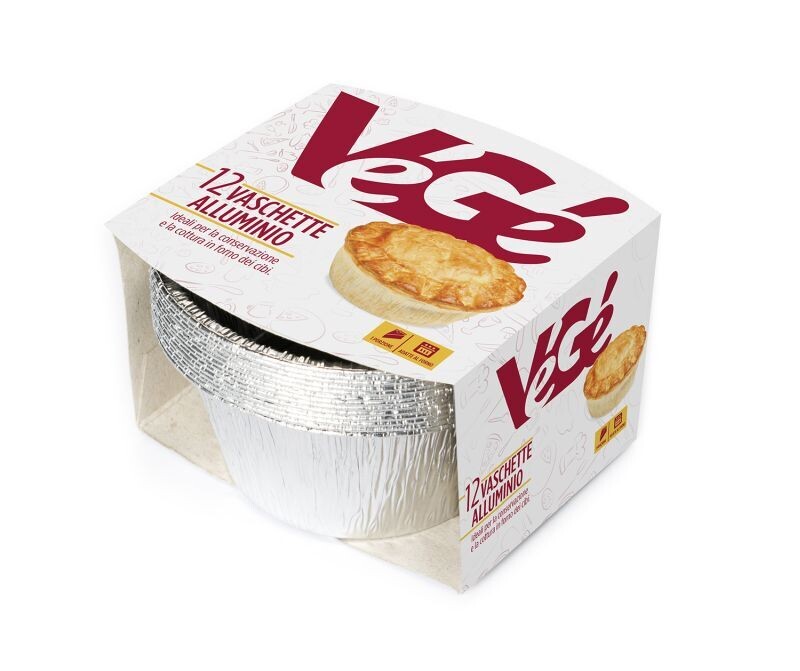 VASCHETTE ALLUMINIO CREME CARAMEL VEGE  12 PZ