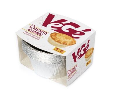 VASCHETTE ALLUMINIO CREME CARAMEL VEGE  12 PZ