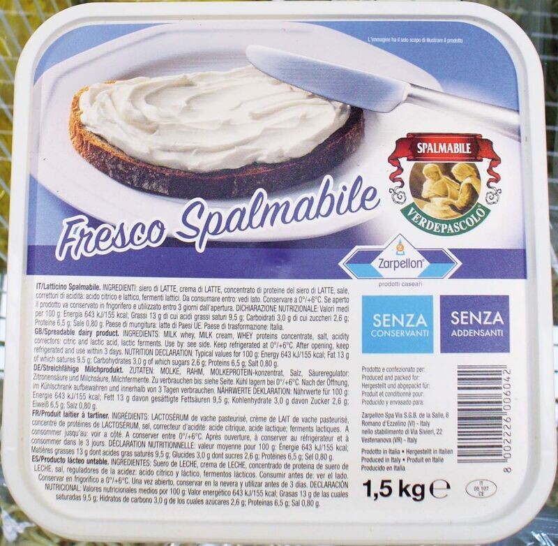 FORMAGGIO FRESCO SPALMABILE KG,1,5(2) ZARPELLON