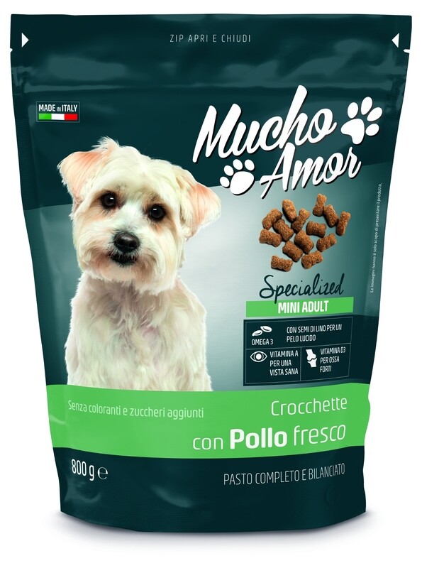 MUCHO AMOR CROCCANTINI CANE MINI ADULTO POLLO GR800