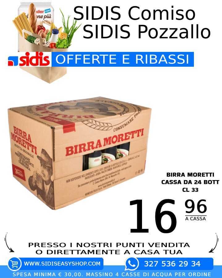 BIRRA MORETTI CL 33. CASSA DA 24 BOTTIGLIE