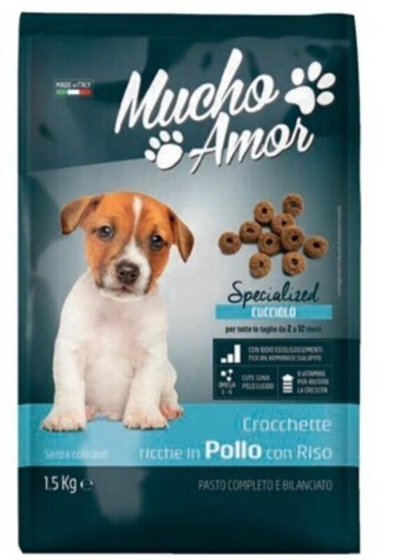 MUCHO AMOR CROCCHETTE CUCCIOLO POLLO E RISO KG1,5