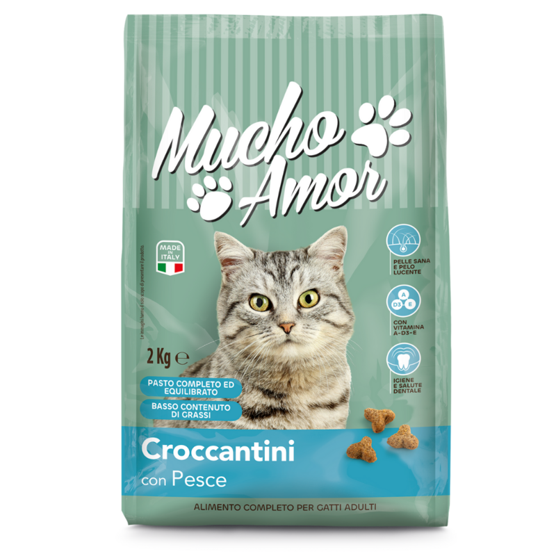 CROCCANTINI GATTO CON PESCE KG 2 MUCHO AMOR