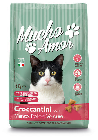 CROCCANTINI GATTO MANZO/POL E VERDURE KG 2 MUCHO AMOR