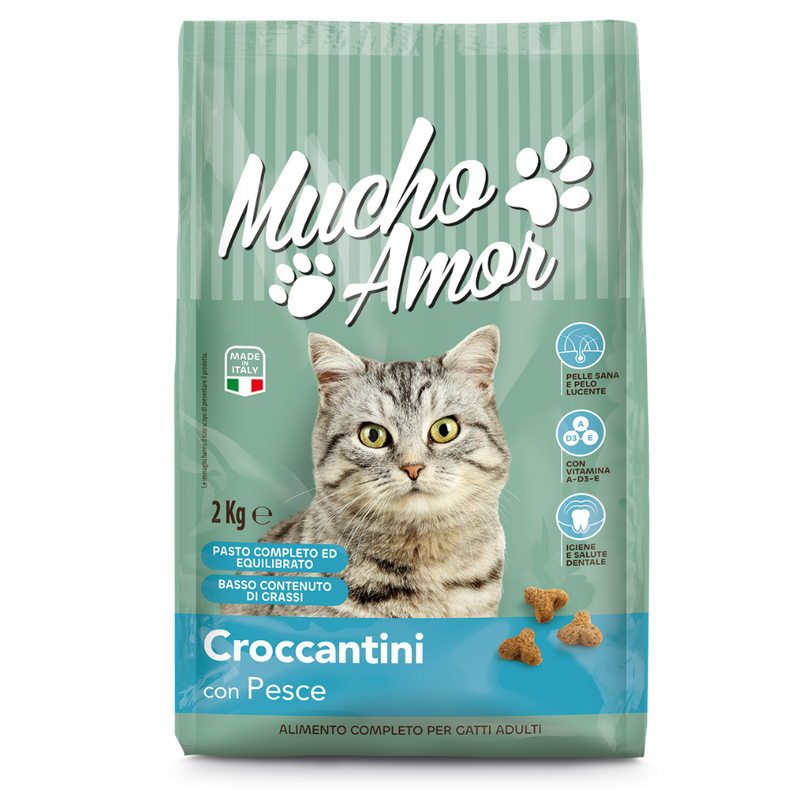 CROCCANTINI GATTO CON PESCE KG 2 MUCHO AMOR