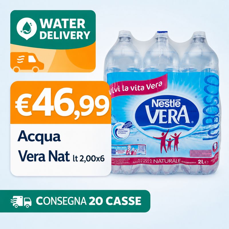 WATER DELIVERY VERA NAT LT2 X 20 CASSE