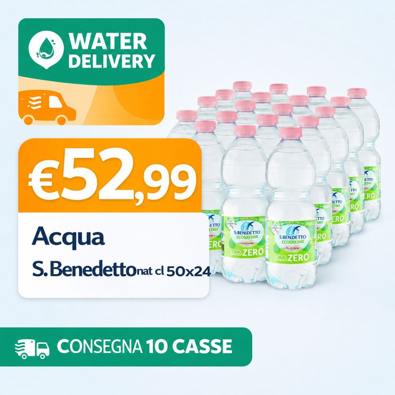 WATER DELIVERY SAN BENEDETTO NAT CL 50 X 10 CASSE