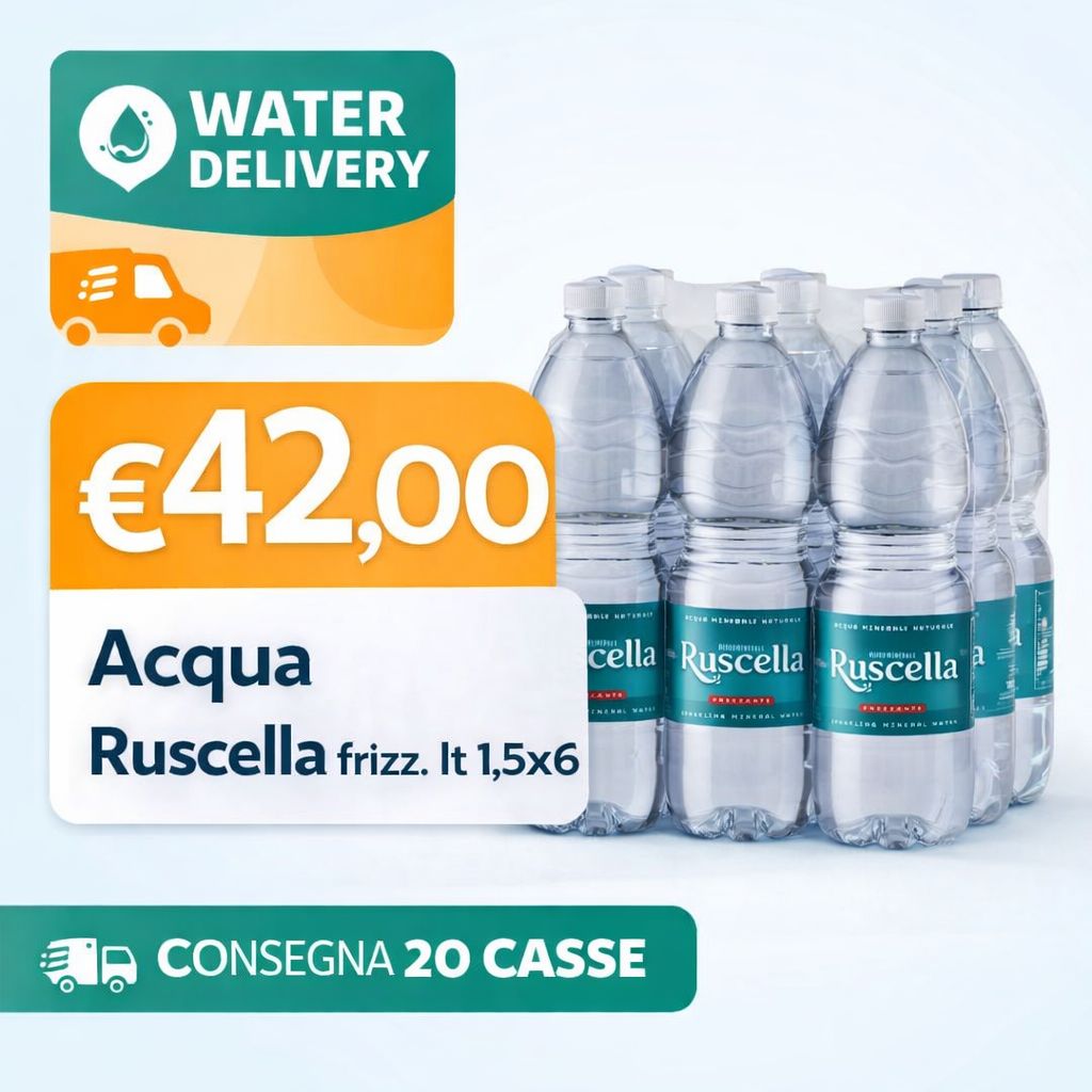 WATER DELIVERY RUSCELLA FRIZZ. LT 1,5 X 20 CASSE