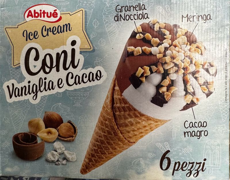 CONO CACAO/VANIGLIA ABITUÈ PZ 6 CONO CACAO/VANIGLIA ABITUÈ PZ 6