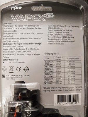 VAPEX Smart Charger 4 - 10 NiMH cells