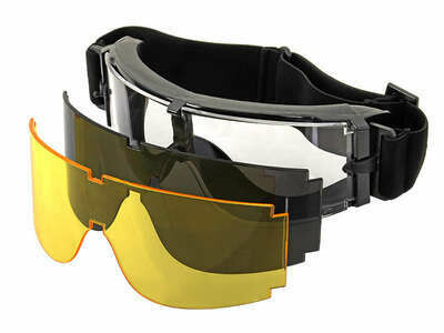 3 Lens Goggles Ventilated Anti-fog Black
