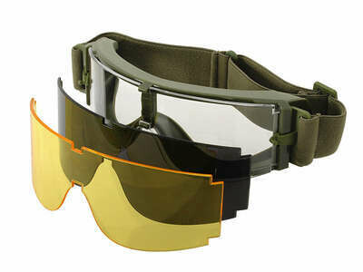 3 Lens Goggles Ventilated Anti-fog Olive
