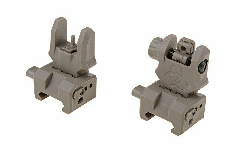 FMA Biohazard Flip up Sights Tan