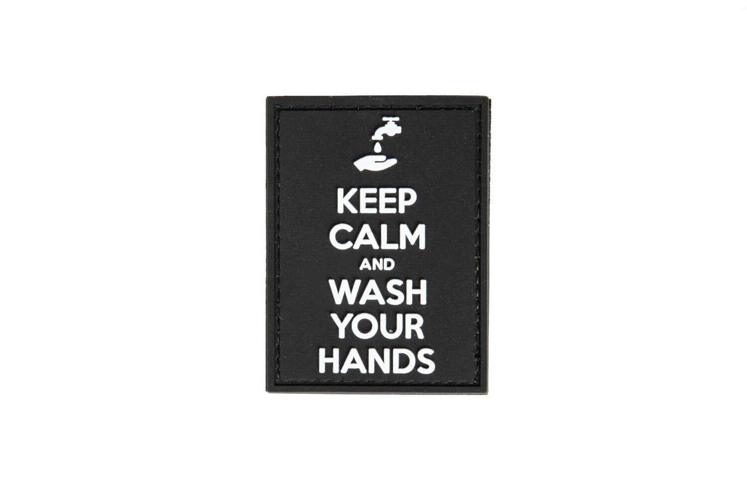"keep Calm & Wash Hands" rubber patch Black