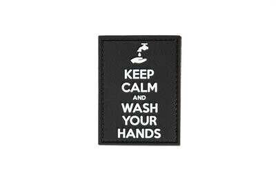 "keep Calm & Wash Hands" rubber patch Black