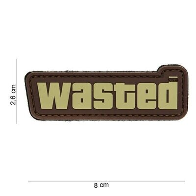 3D "Wasted" Brown Rubber Patch