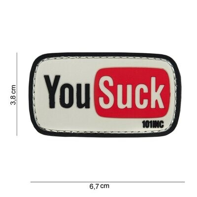 "YouSuck - Red/White Rubber Patch