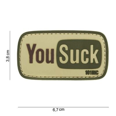 "YouSuck - Green Rubber Patch