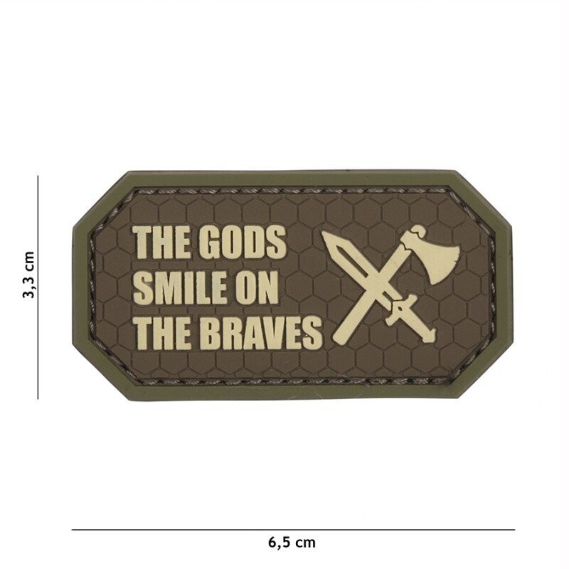 The Gods Smile on the Brave  Brown Rubber Patch