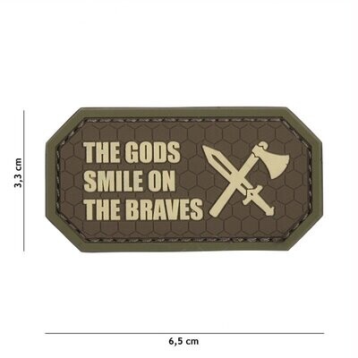 The Gods Smile on the Brave  Brown Rubber Patch