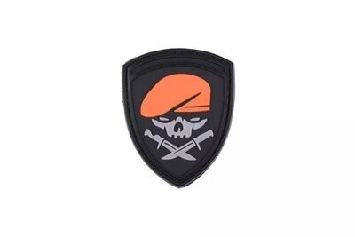 Skull & Knife  Rubber Patch Black/Orange