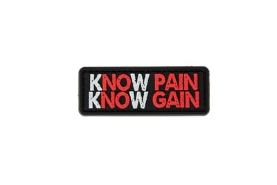 Know Pain Black / Red Rubber Patch Know Pain Black / Red Rubber Patch