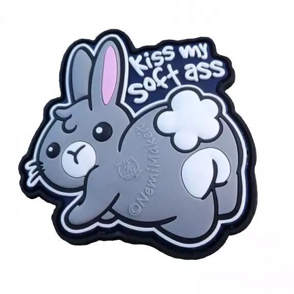 "Kiss My Soft Ass"  Rubber Patch