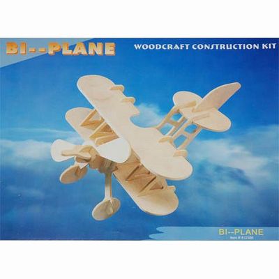 Wooden 3D Bi-Plane Puzzle