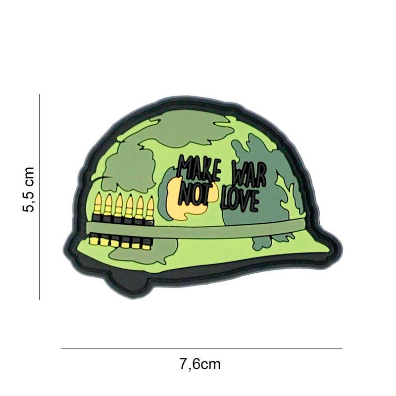 Make Love No War rubber patch Green