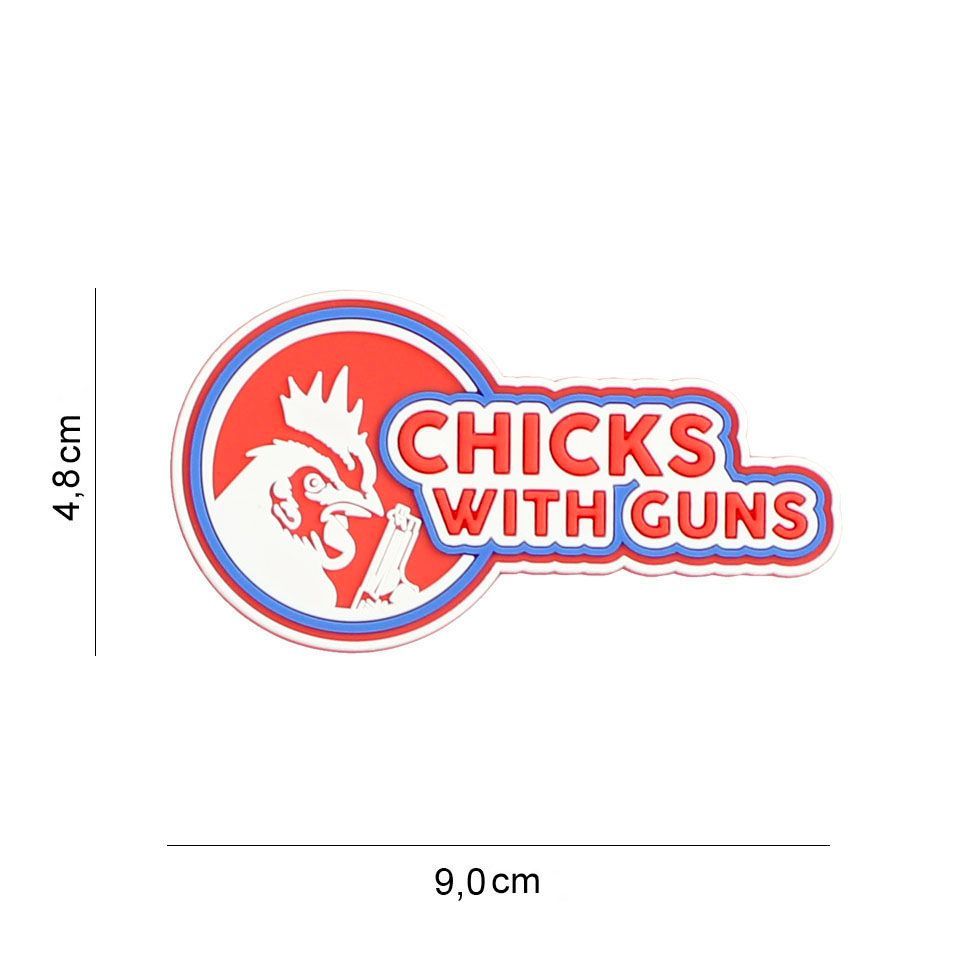 Chicks With Guns rubber patch Red