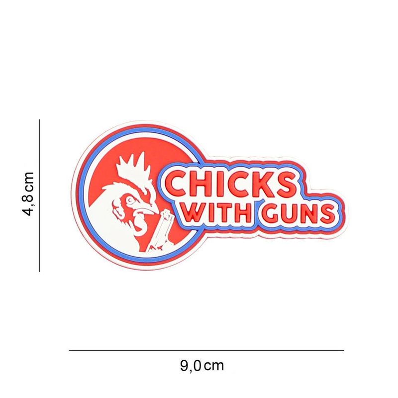 Chicks With Guns rubber patch Red