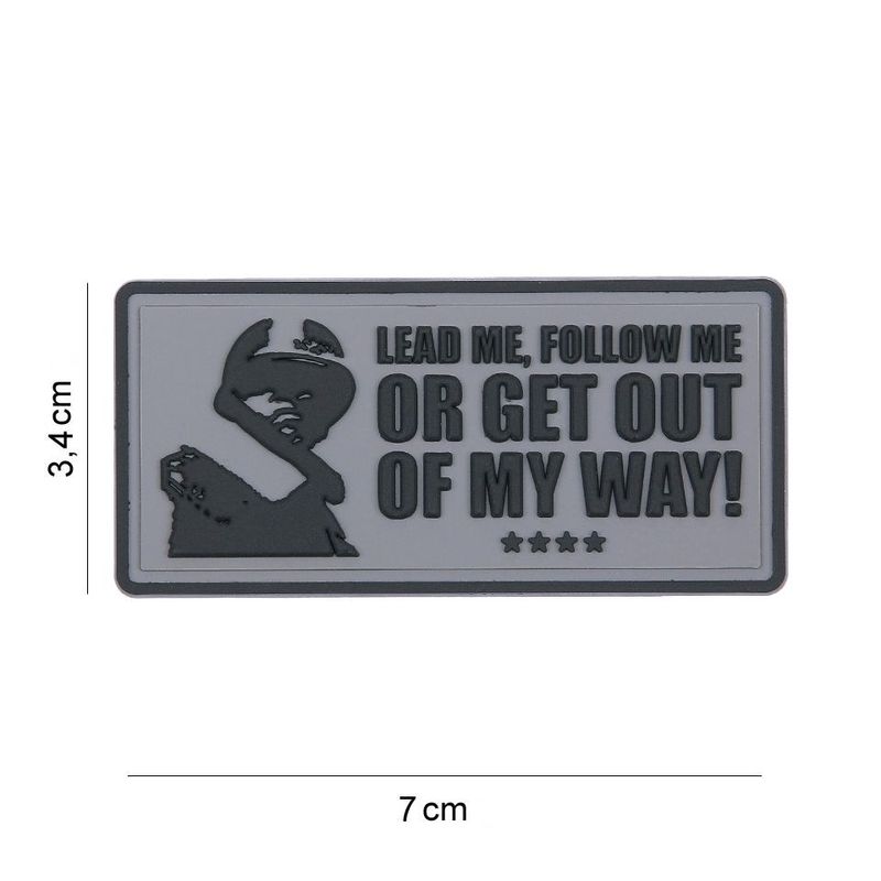 Lead Me, Follow Me Rubber Patch Grey