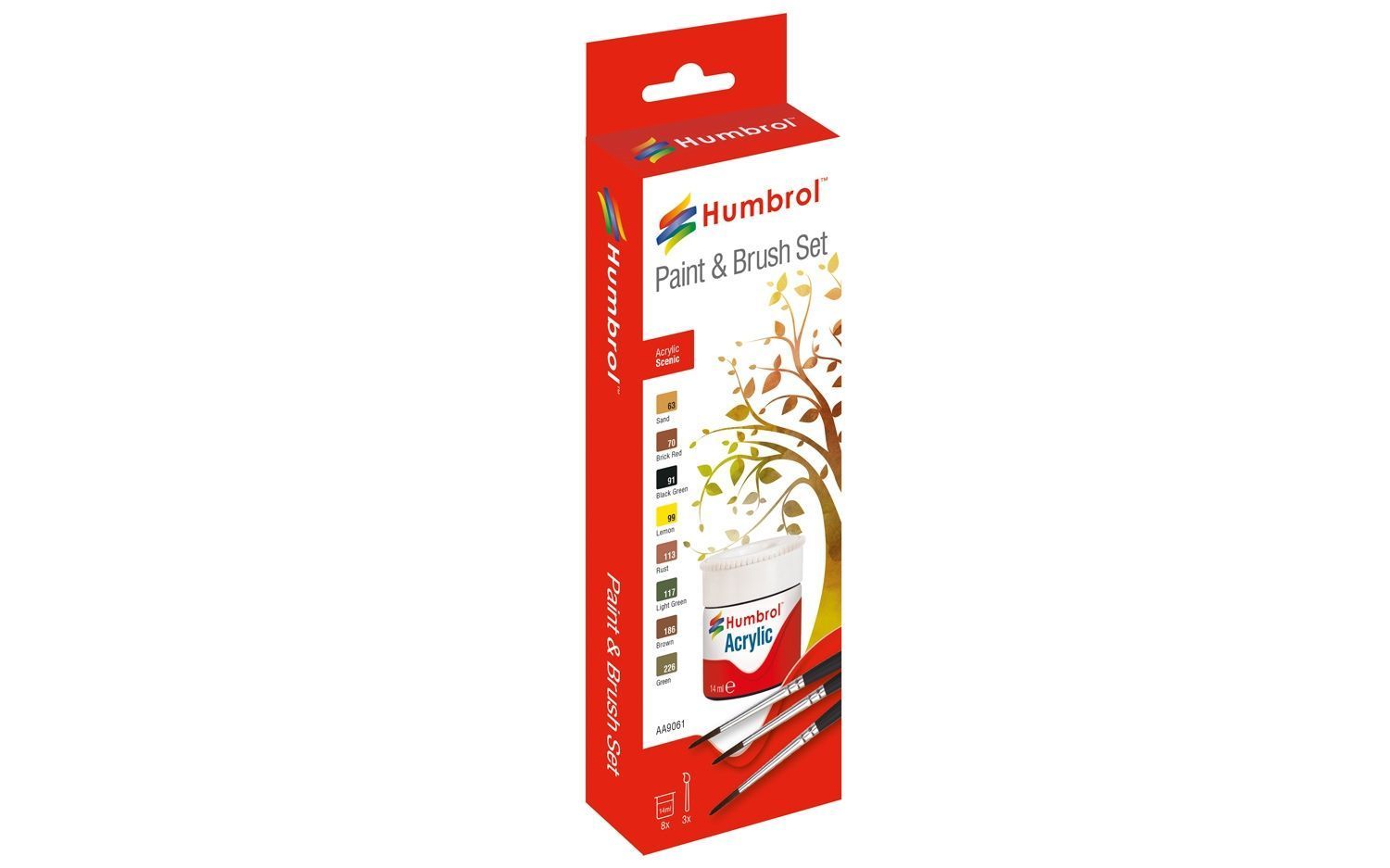 Humbrol Acrylic Paint & Brush Set For Landscape