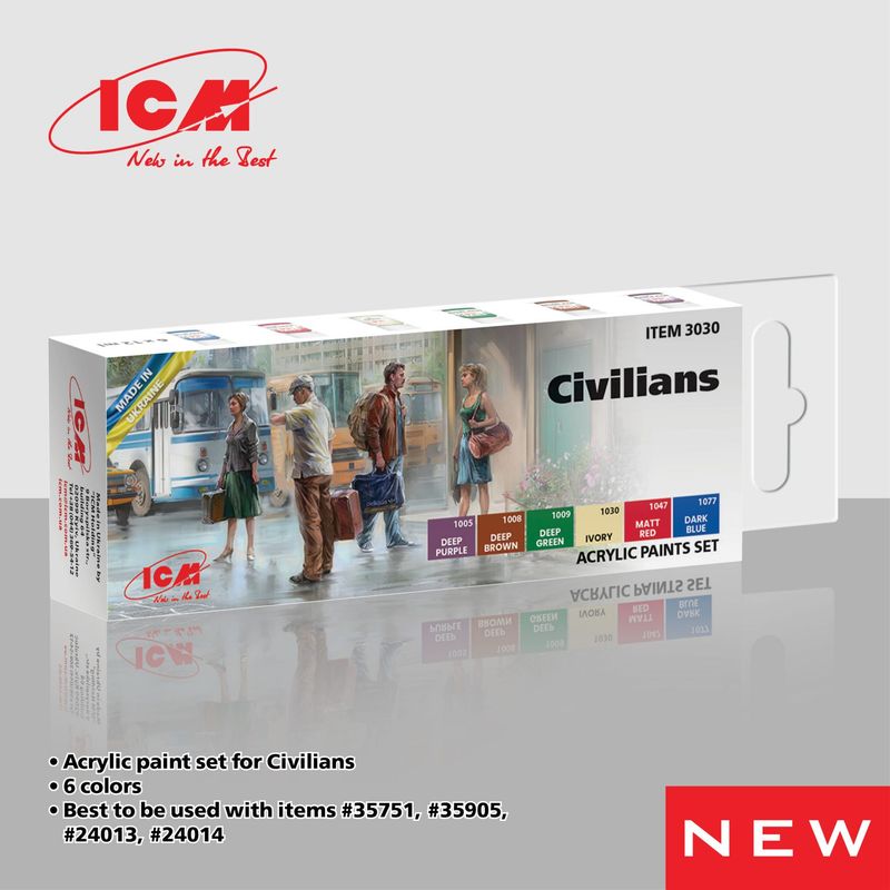 Civilian Acrylic Colour Paint Set  6 x 12 ml