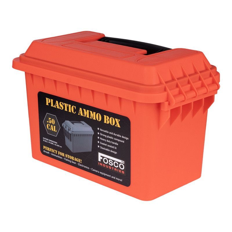 Plastic 50cal Ammo Box  Orange