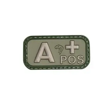 "A-Pos" Blood Group Rubber Patch