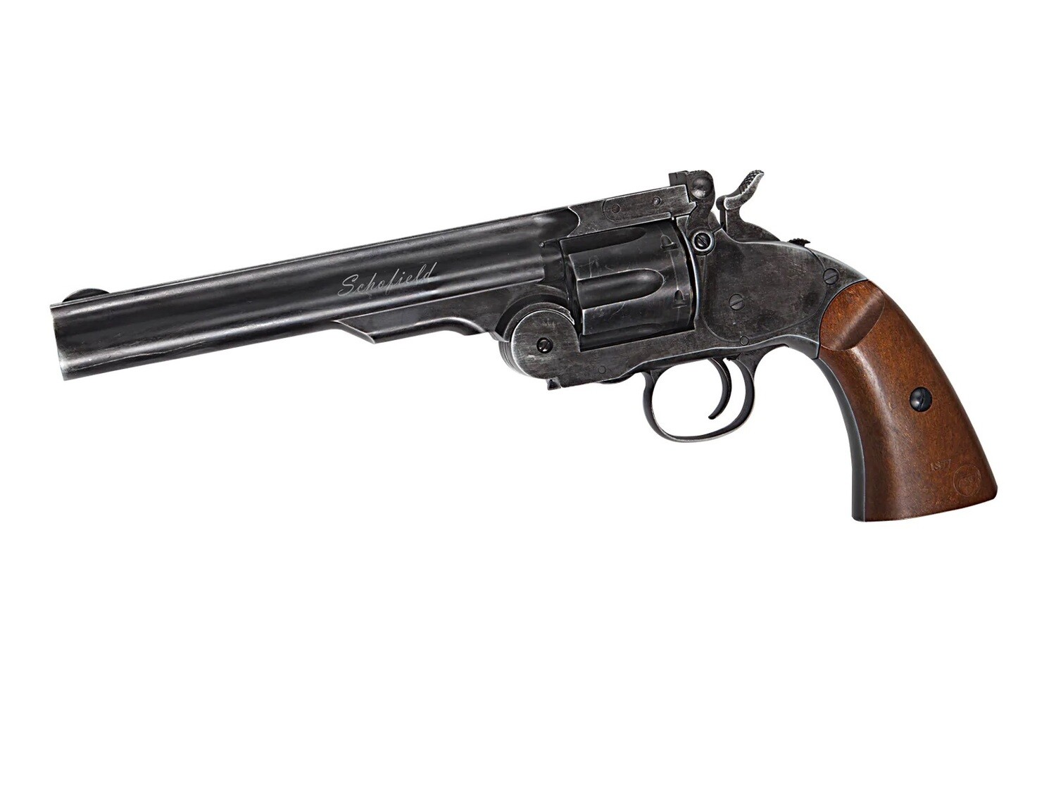 ASG Schofield 6 ASG Schofield 6" Revolver - Aging Black & Wooden Grip