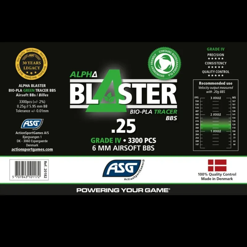 ASG Alpha Blaster Bio Tracer 0.25g 3300 BBs