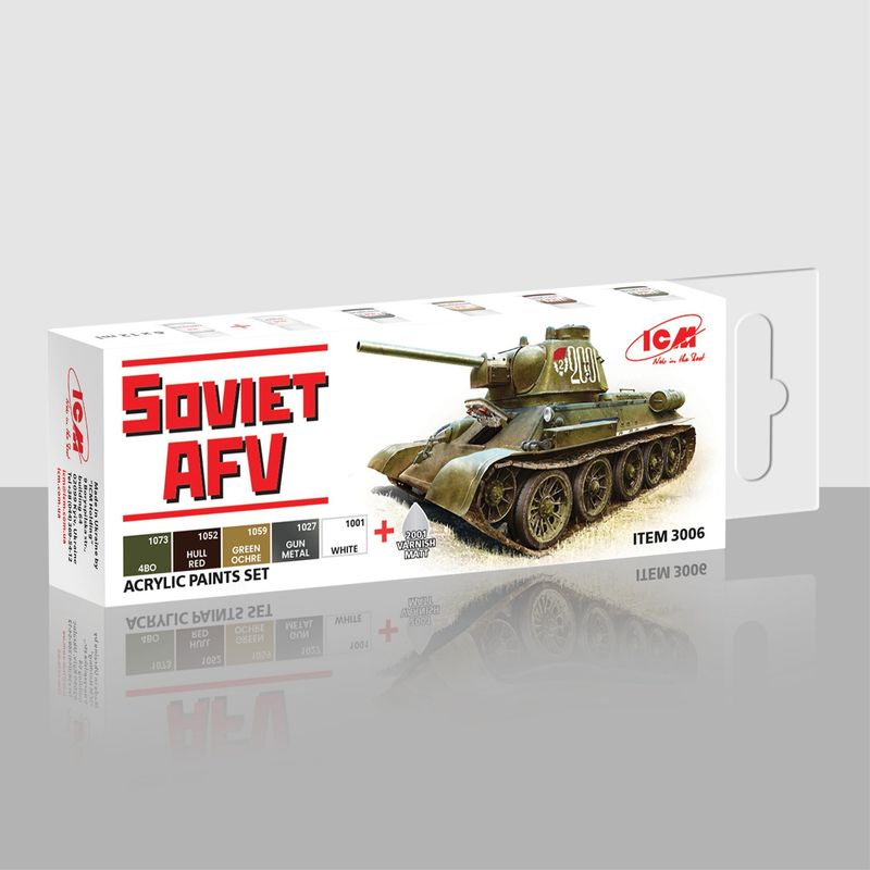 ICM Soviet AFV Acrylic Colour Paint Set 6 x 12 ml