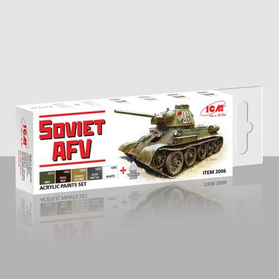 ICM Soviet AFV Acrylic Colour Paint Set 6 x 12 ml