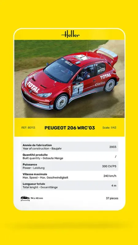 Heller Peugeot 206 WRC'03 1/43