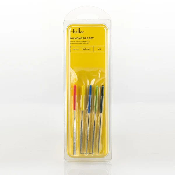 Heller Diamond file set 100 mm (5 pieces)