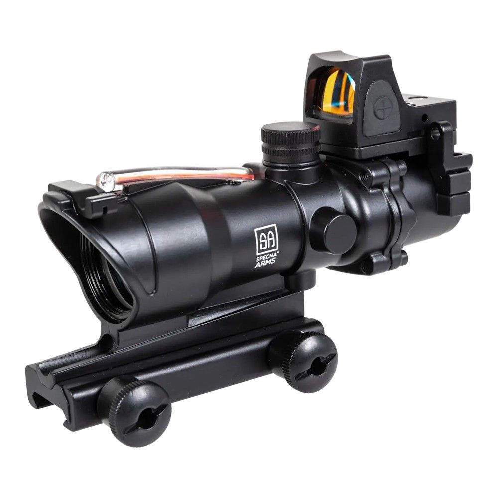 Specna Arms Fiber Optic Illuminated 4x32 Rifle Scope & Micro Red Dot Sight