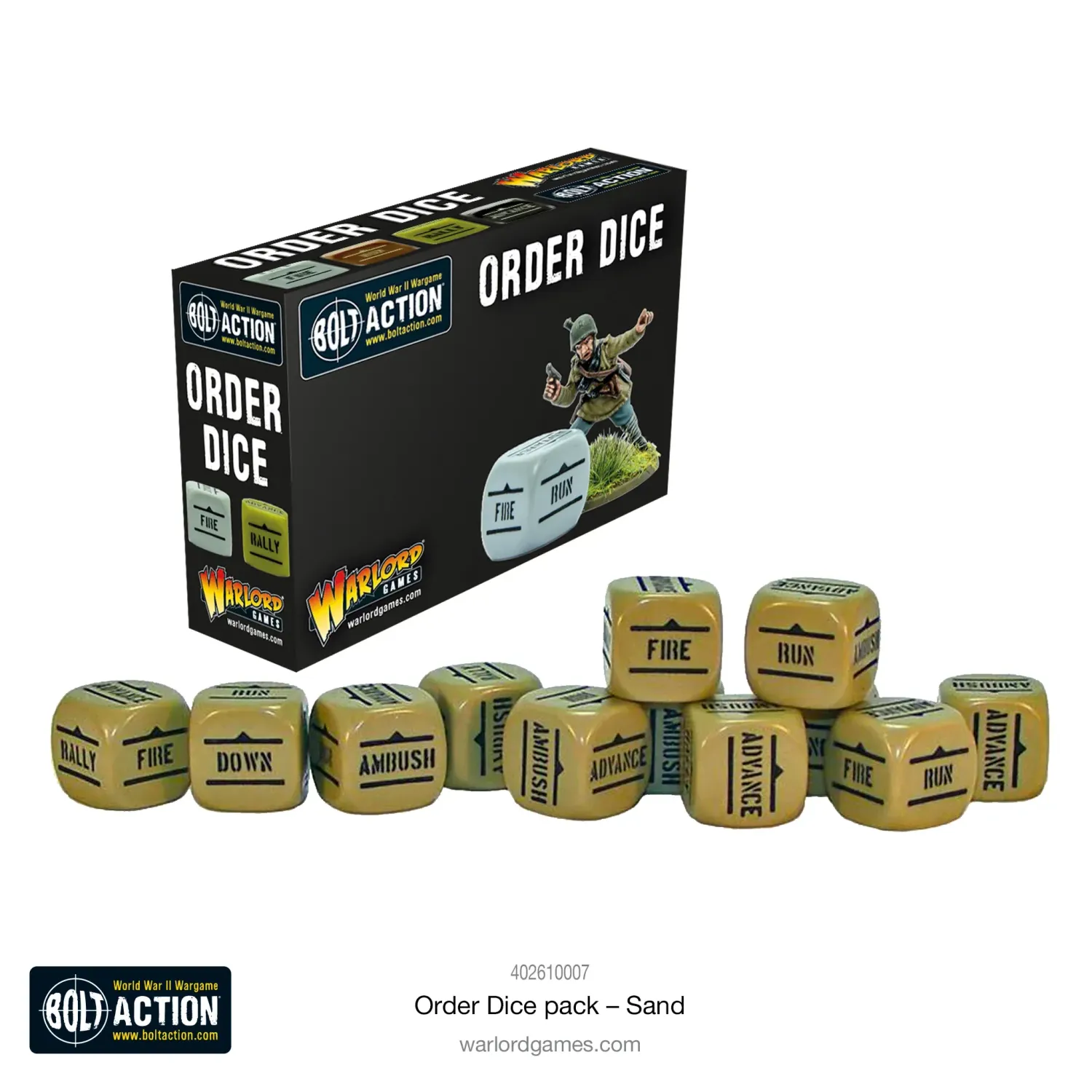 Bolt Action Orders Dice Pack - Sand Bolt Action Orders Dice Pack - Sand