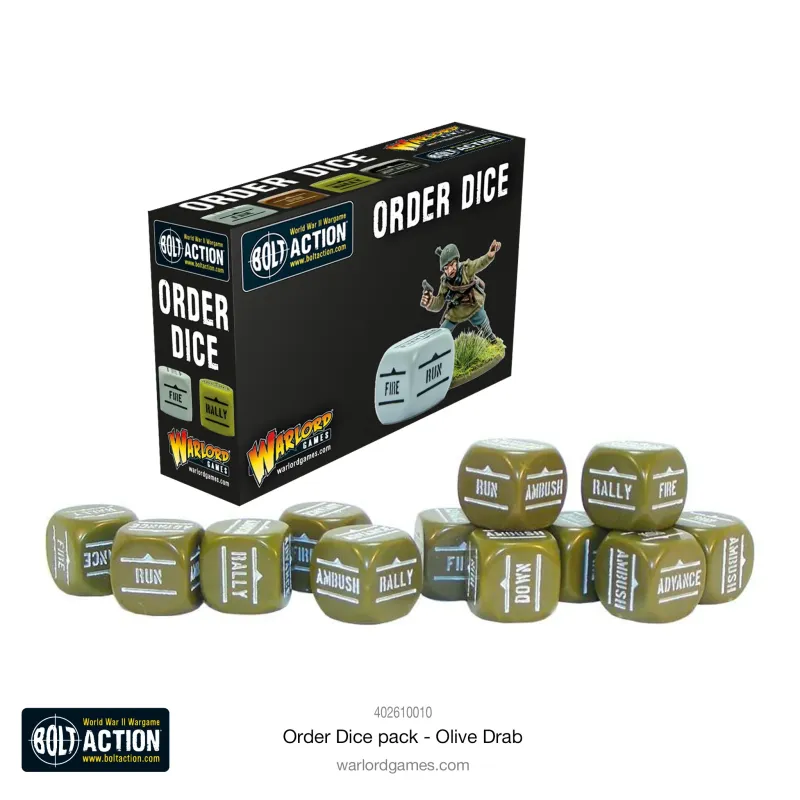 Bolt Action Orders Dice Pack - Olive Drab Bolt Action Orders Dice Pack - Olive Drab
