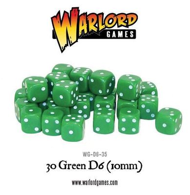 30 Green D6  Dice(10mm)