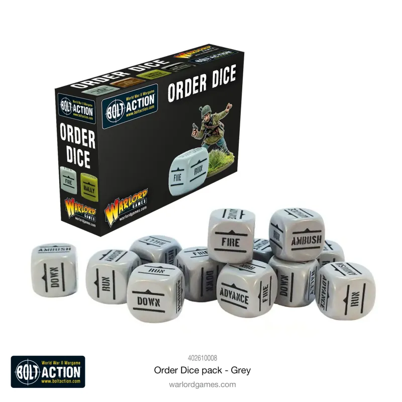 Bolt Action Orders Dice Pack - Grey Bolt Action Orders Dice Pack - Grey