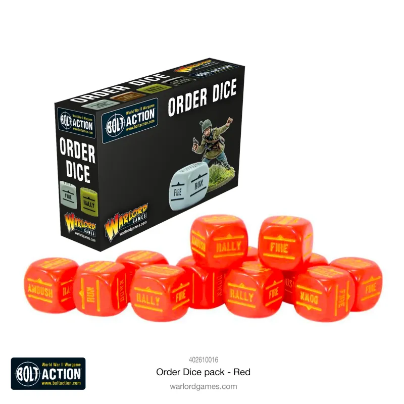 Bolt Action Orders Dice Pack - Red Bolt Action Orders Dice Pack - Red