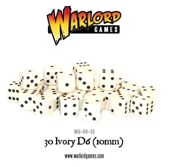 30 Ivory D6 Dice(10mm)